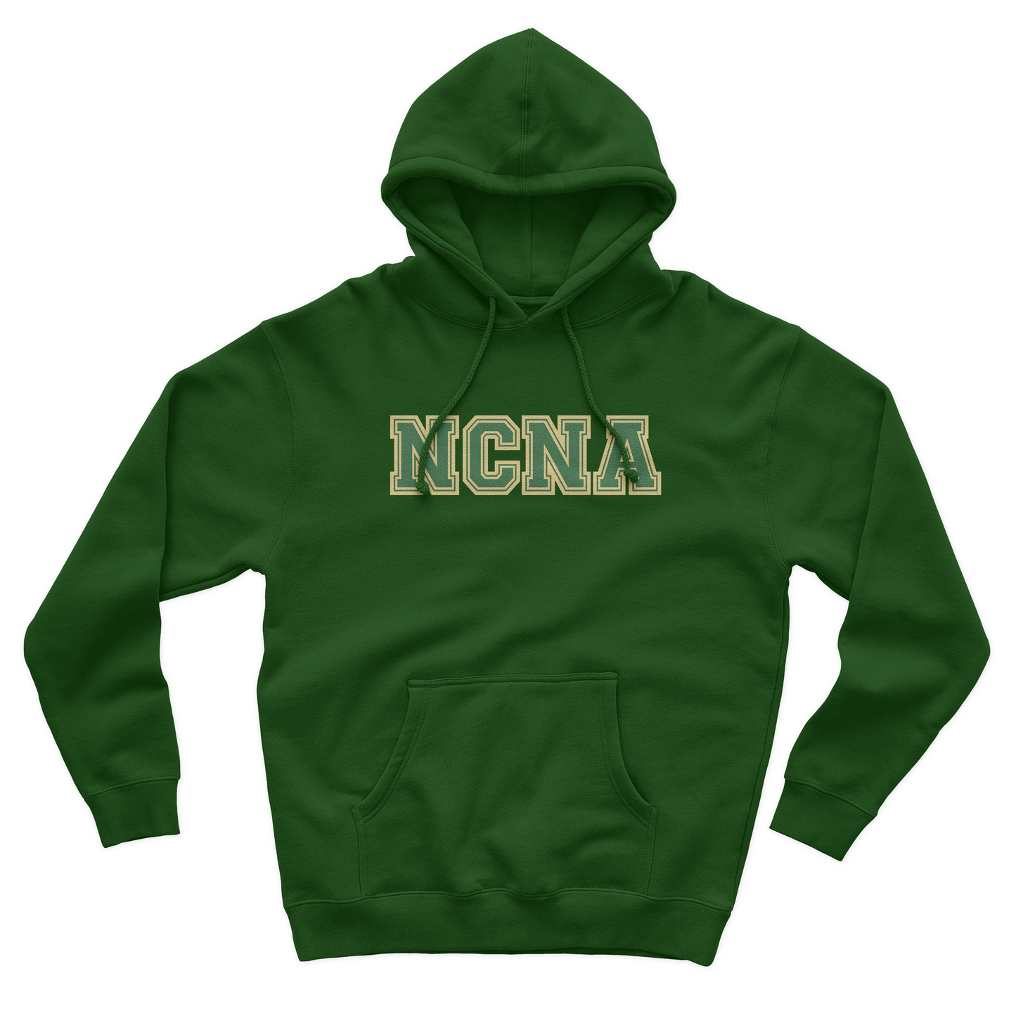 Hoodie Sweatshirt Varsity Print Forest Green