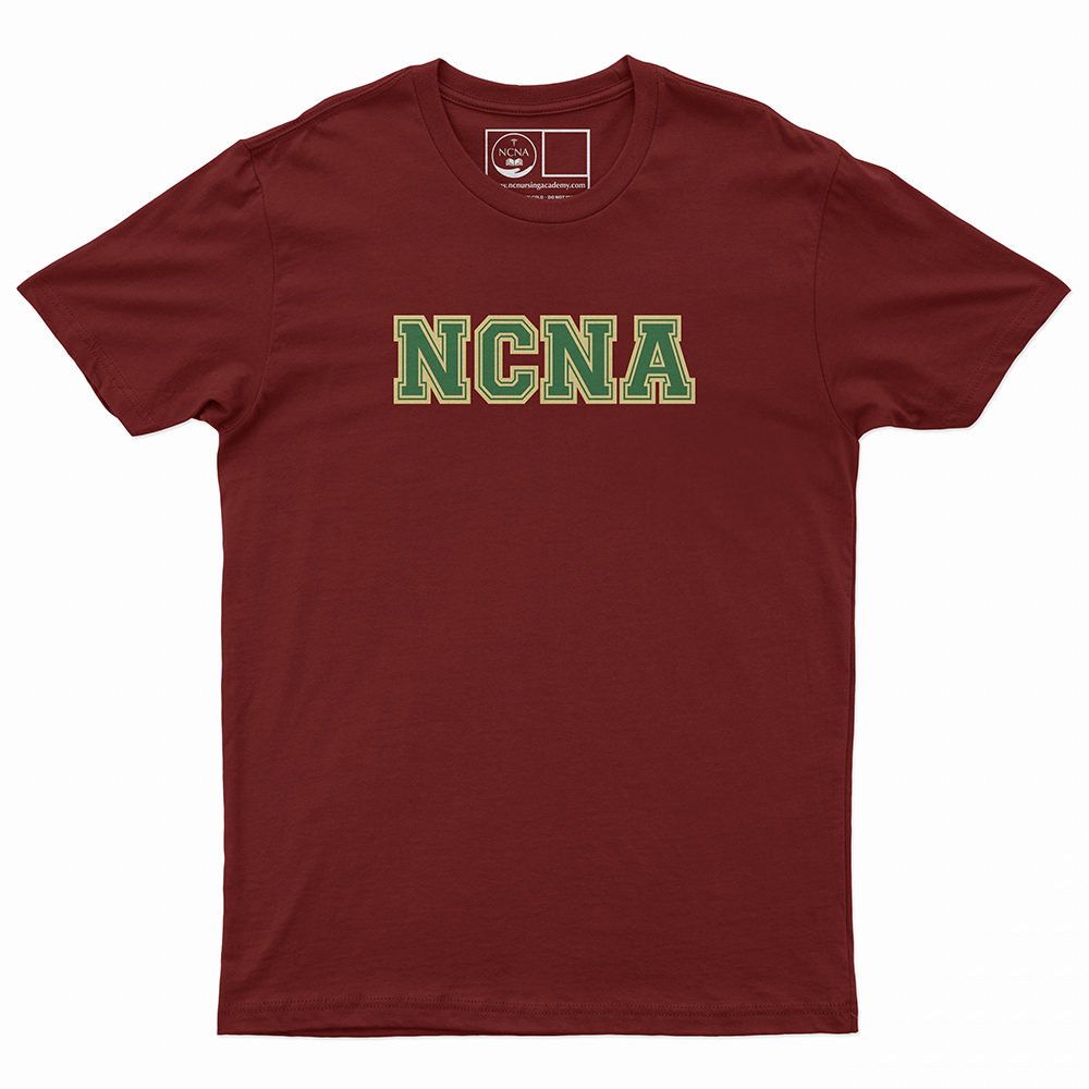 NCNA Varsity Print Maroon T-Shirt