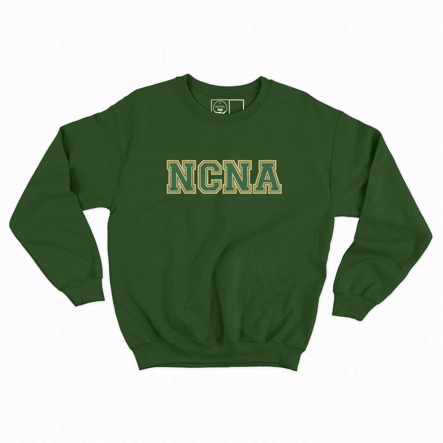 Crewneck Sweatshirt Varsity Print Forest Green